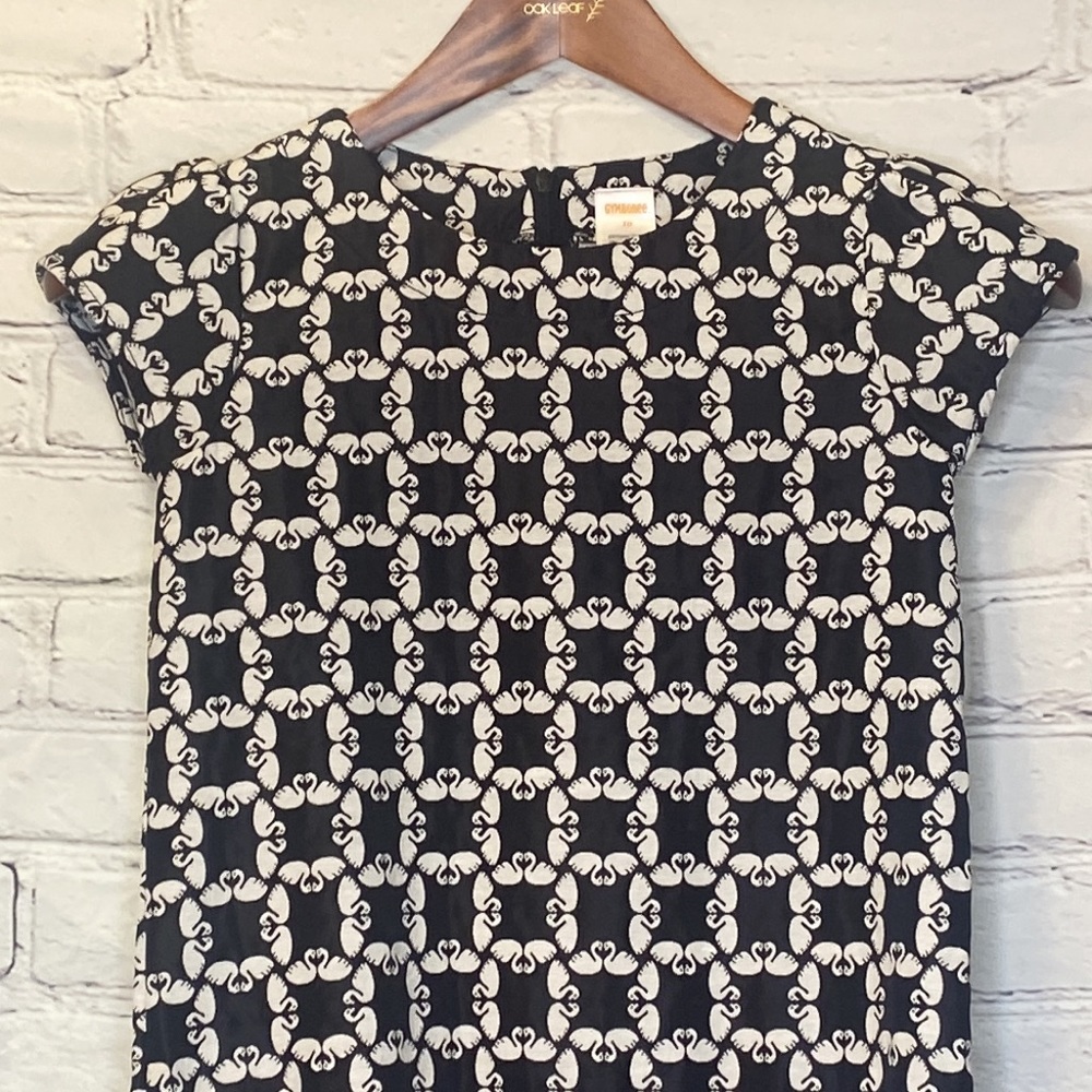 Gymboree Short Sleeve Dress Swan Print Size 10 Excellent Condition - Picture 4 of 12